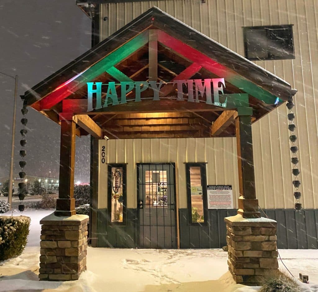 Mount Vernon cannabis dispensary storefront exterior with professional signage in 200 Suzanne Ln, Mt Vernon, WA 98273